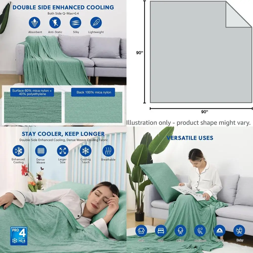 

Summer Lightweight Cooling Blanket - Breathable, Soft, Double-Sided for Bed, Couch, and Sofa, Ideal for Hot Sleepers and Night S