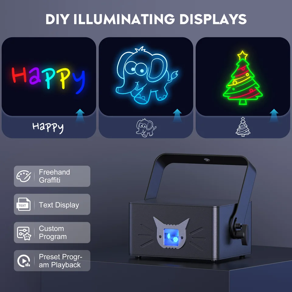 Datewink 25W 3D Animation DJ Party Lights Bluetooth APP Battery