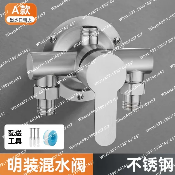 for 304 Stainless Steel Shower Faucet Mixer Valve Double Type Bathroom Hot Cold Water Tap G1/2 Bathtub Faucet