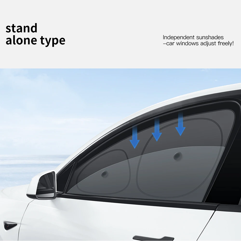 YZ For Tesla Model 3 Y Highland Juniper 2021-2025 Car Side Window Sunshade with Suction Cups Front Rear Windshield Privacy view 6