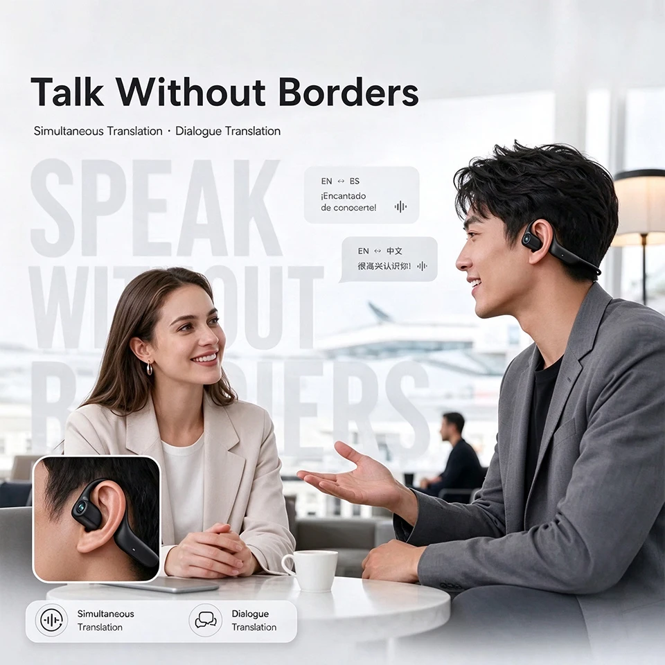 NEW Ear Hook Bone Conduction AI Camera Headphones 800WPixel EIS Stabilization 1080P Video AI Recognition Translation Sport Earph - view 6