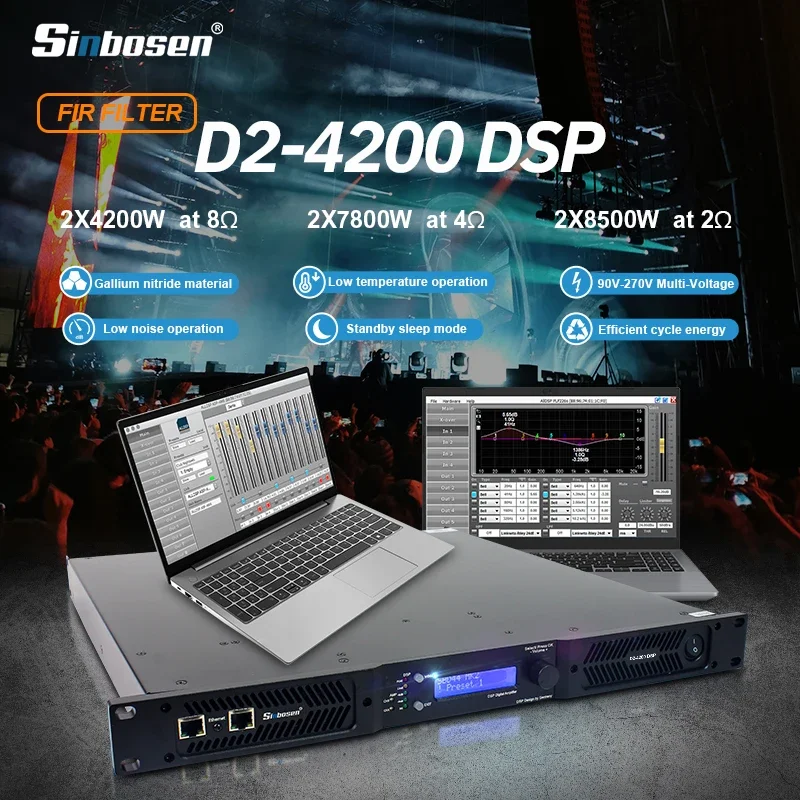 D2-4200 DSP Super bass reliability soundigital gan best sounding class d big sound portable speaker amplifier