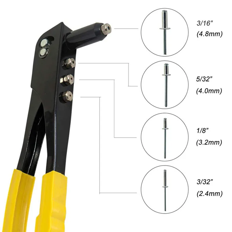 T.K.Excellent 핸드 스레드 리벳 건 세트, 수동 리벳 도구, 팝 리벳 건, 블라인드 리벳 모음 키트, 150 개