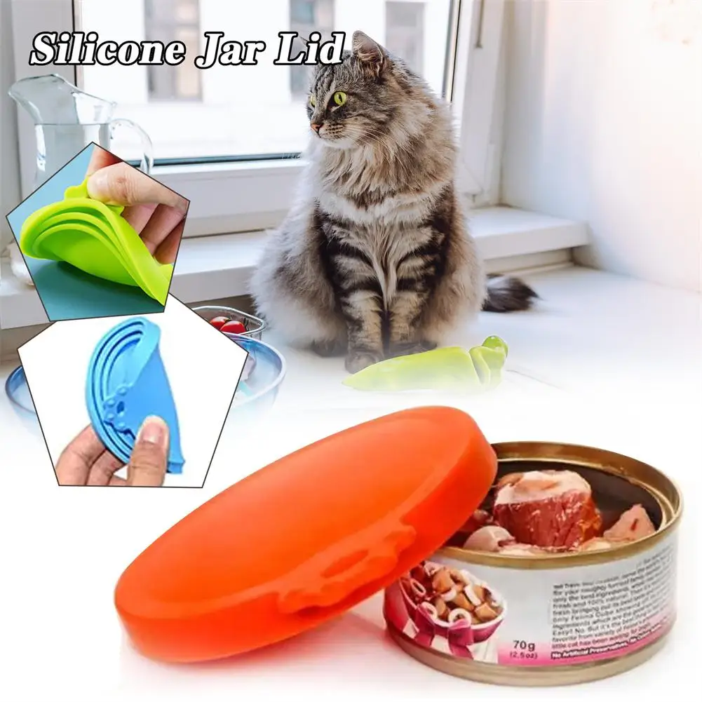 Silicone Canned Lid Sealed Feeders Food Can Lid For Puppy Dog Cat Storage Cap Reusable Cover Lid Health Pet Daily Supplies