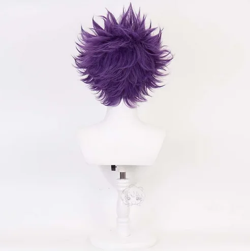 Anime Shinso Hitoshi Cosplay Wig Purple Party Anime My Hero Academia Cosplay Wigs Heat Resistant Synthetic Wigs