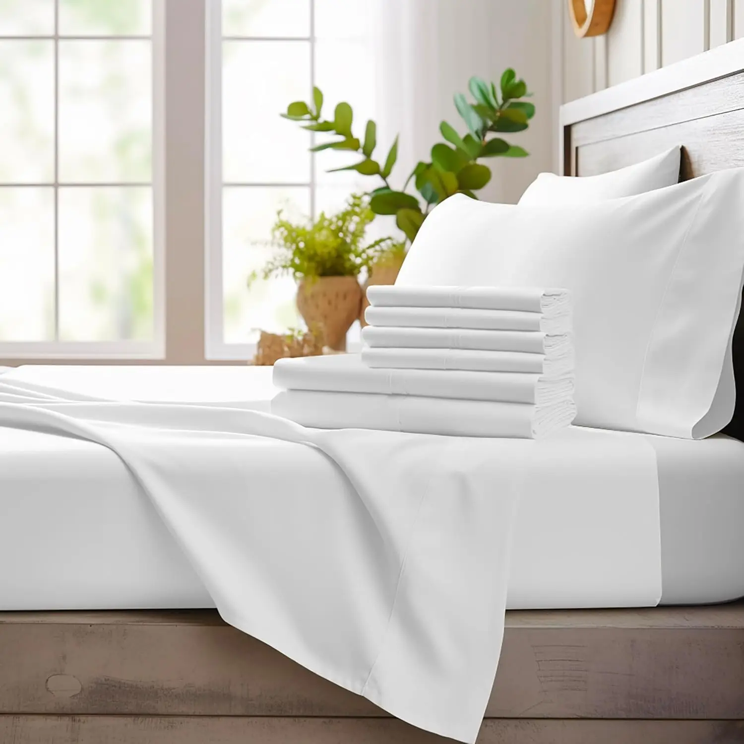 Sheets Set  100% Viscose Made from Bamboo Sheets King Size  Soft Cooling Sheets for Hot Sleepers  Breathable King Deep