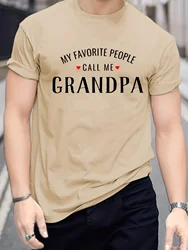 Grandpa Slogan Pattern Print Men's T-shirt 100% Cotton Graphic Tee Men's Summer Clothes Oversized T-Shirt Men's Outfits Trend