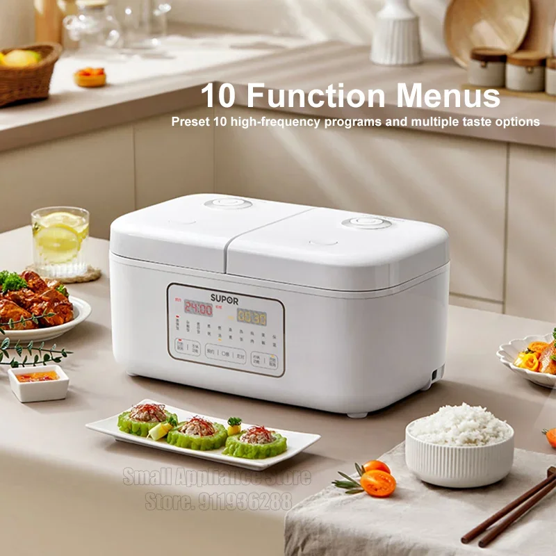 SUPOR Rice Cooker Double Gallbladder Dual Control Household 4L Electric Cooker Multifunctional Soup Appliances Home Cooker 220V