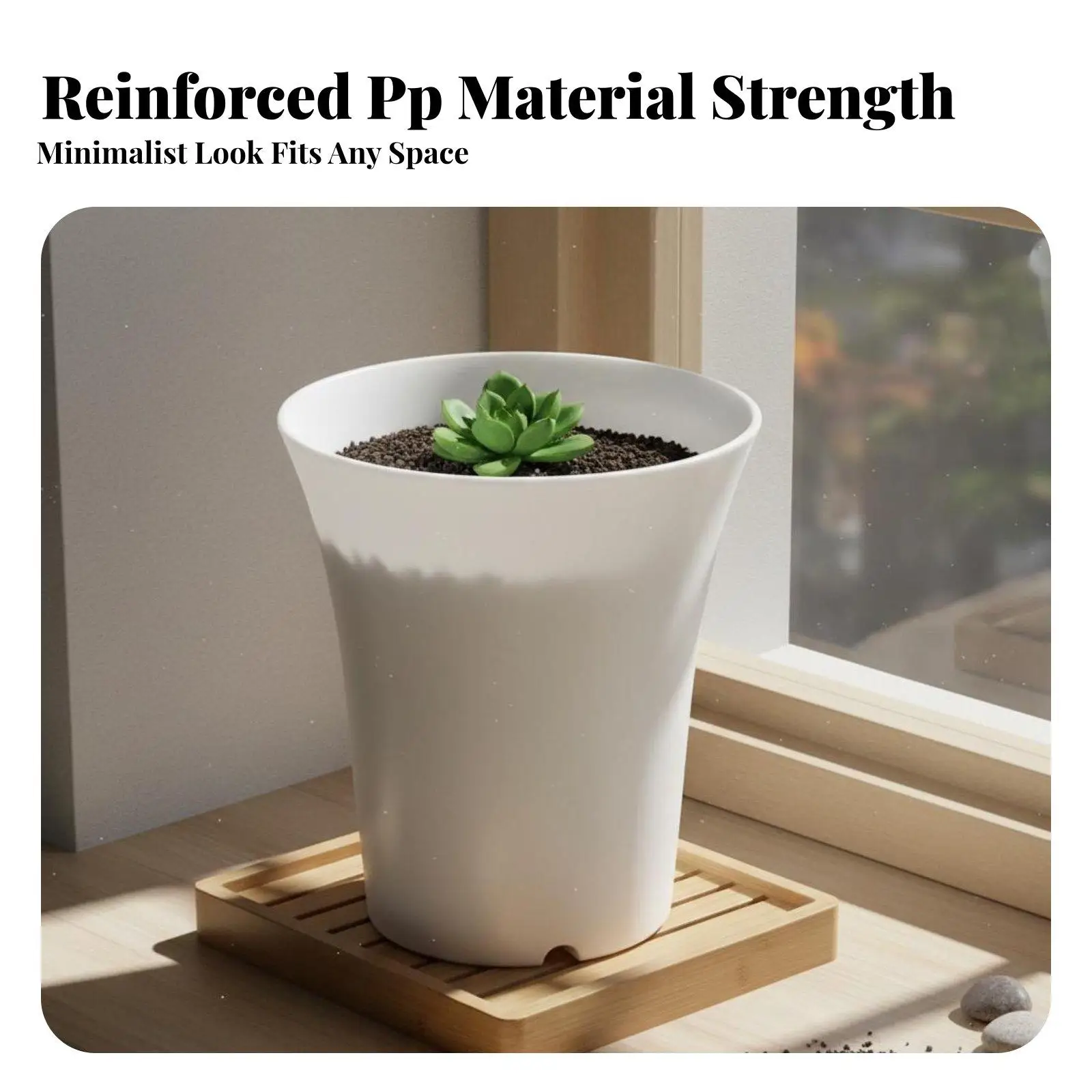 Thick Plastic Fabric Pot Large Round Planter Pot Flowerpot with Aeration for Indoor Outdoor Gardening
