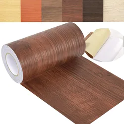 Wood Grain Skirting PVC Sticker Self-adhesive Removable Decorative Film Wallpaper Suitable For Wall Countertop Kitchen DIY