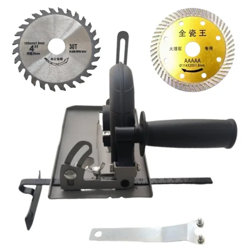 Imagen 2 del producto Sin polvo 45 °   Soporte de posicionamiento de profundidad de corte ajustable, amoladora angular, máquina de corte de adaptación, Base de ranurado para 100-125MM