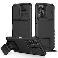 Camera Slider Protector Armor Kickstand Hard Case For Infinix Hot 11 10S 10T 11S NFC Play Smart 4 5 6 Note 11 10 9 Pro