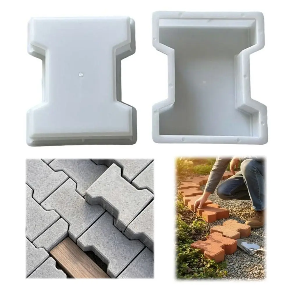 New Plastic I Shape Brick Mold Easy Release Reusable Concrete Paver Mold Thickened I Shape Cement Brick Form Garden Walkway
