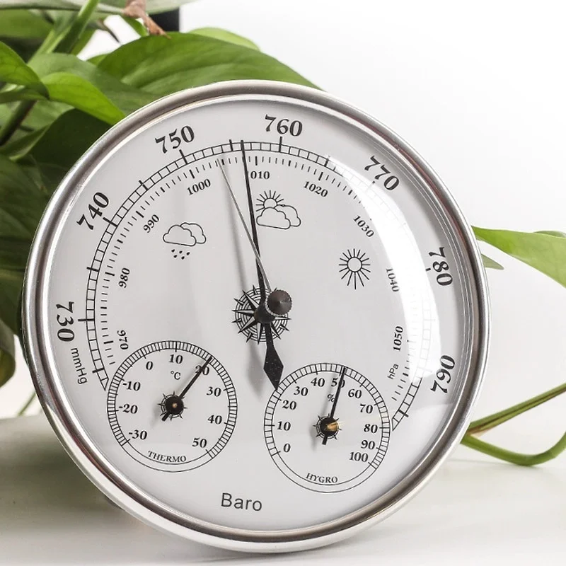 

High Quality Precision Aneroid 128mm 3in1 Barometer With Thermometer and Hygrometer Humidity Tester Meter Outdoor Fishing Tool
