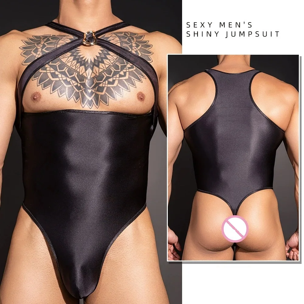 Porn Nightclub Bodysuit Underwear For Men Bandage Backless High Cut Bodysuit Gay Club Wear Exotic Tank Top Rompers Couples Night