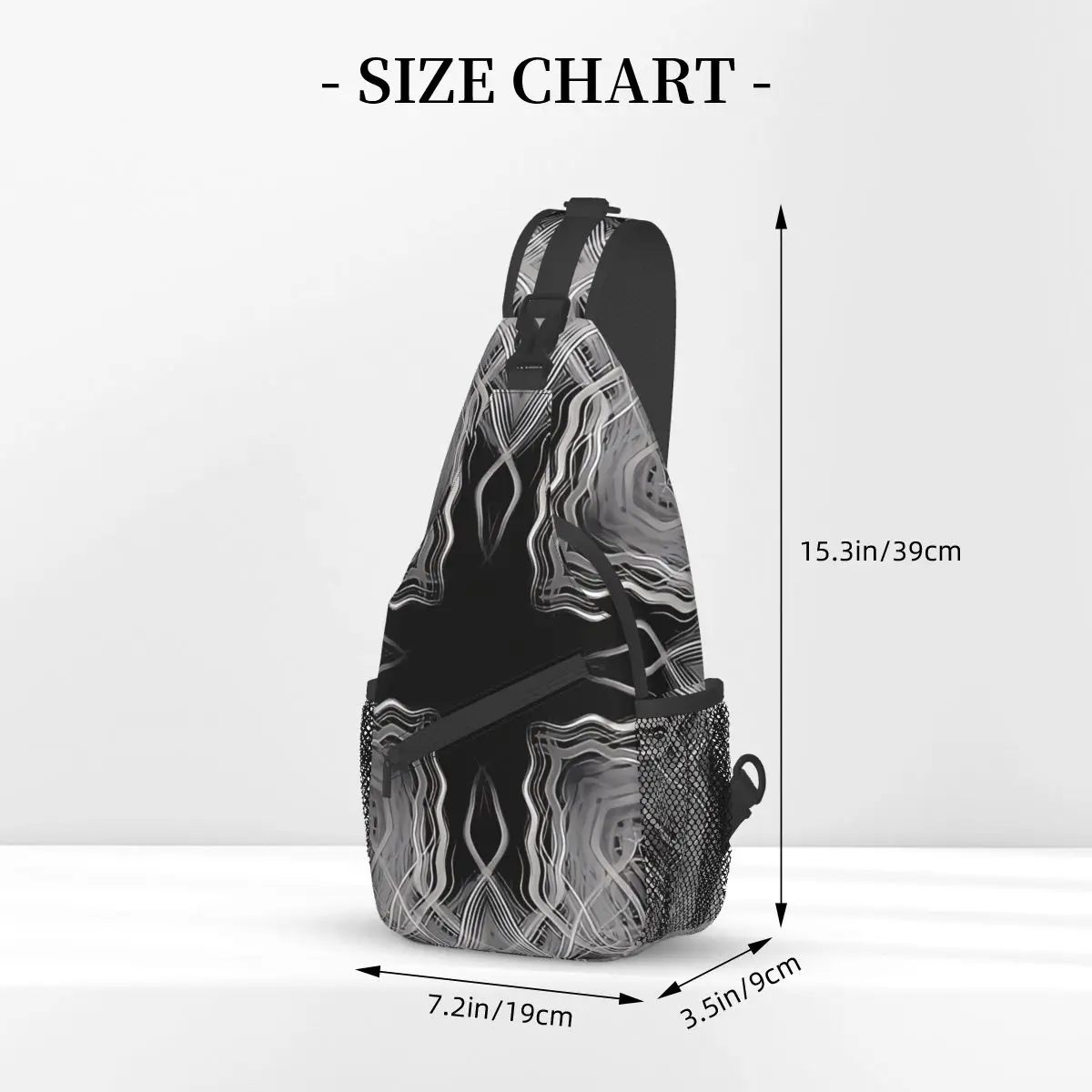 Cross Crucifixion Crossbody Bag Sports Grey Kaleidoscope Pattern Chest Bag Unisex Women Man Fashion Shoulder Backpacks Travel