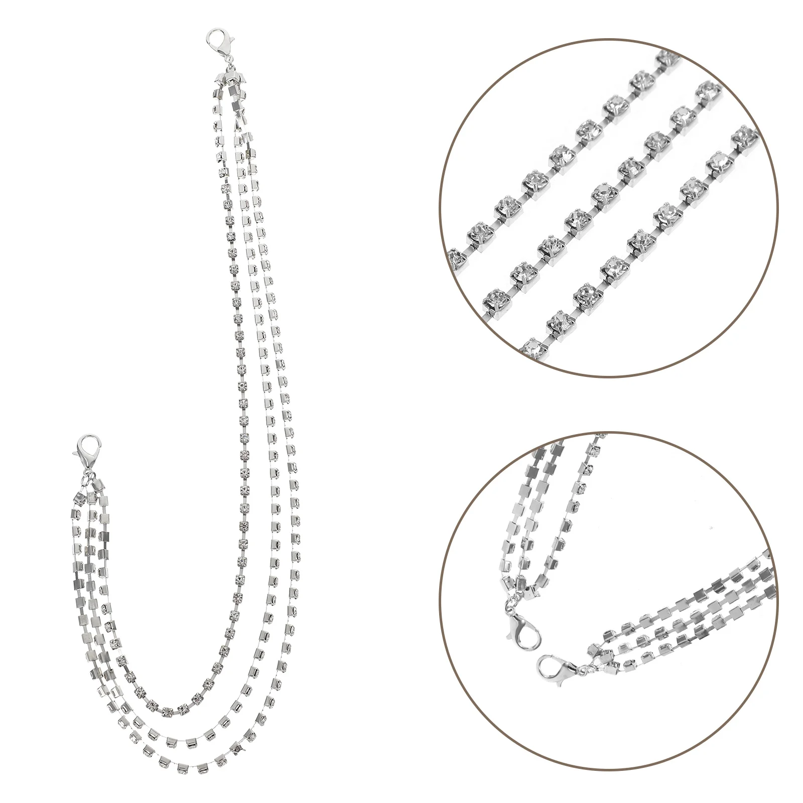 

1Pair Bling Shoe Chain Rhinestone Layered Shoe Charms Decoration for Boots Sneakers Party Shoelace Charms Boot Chains