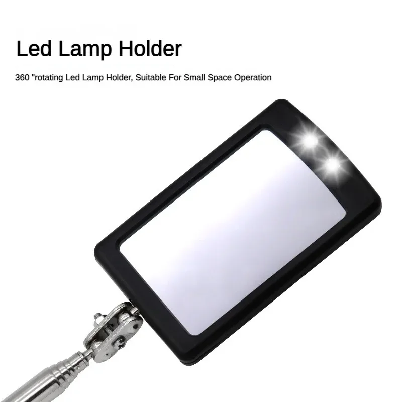 Retractable Under-vehicle Inspection Mirror 360° Chassis Reflector with LED Maintenance Piping Endoscope Welding Repair tool