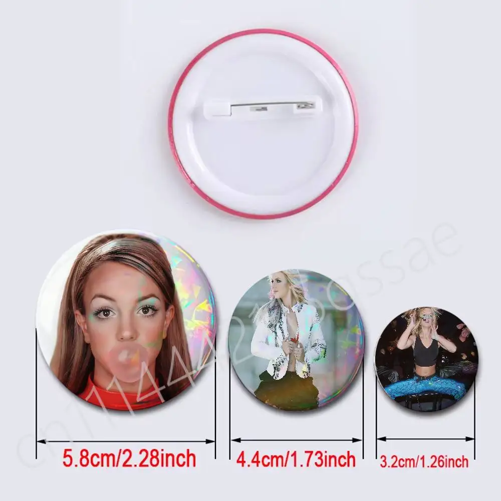 FOR Britney Spears Badges Button Round Creative Pin Brooch Badge Bag Decor Accessories Fans Collect Friends Gifts