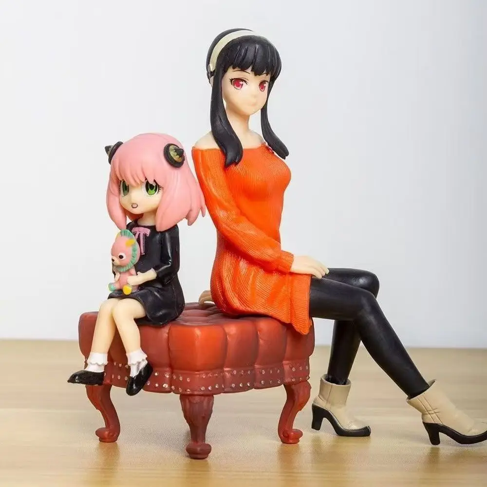 

Коллекционная фигурка Anya Forger и Yor Forger из Spy x Family, сидящие на диване, аниме-фигурка, украшение для рабочего стола, подарок для фанатов