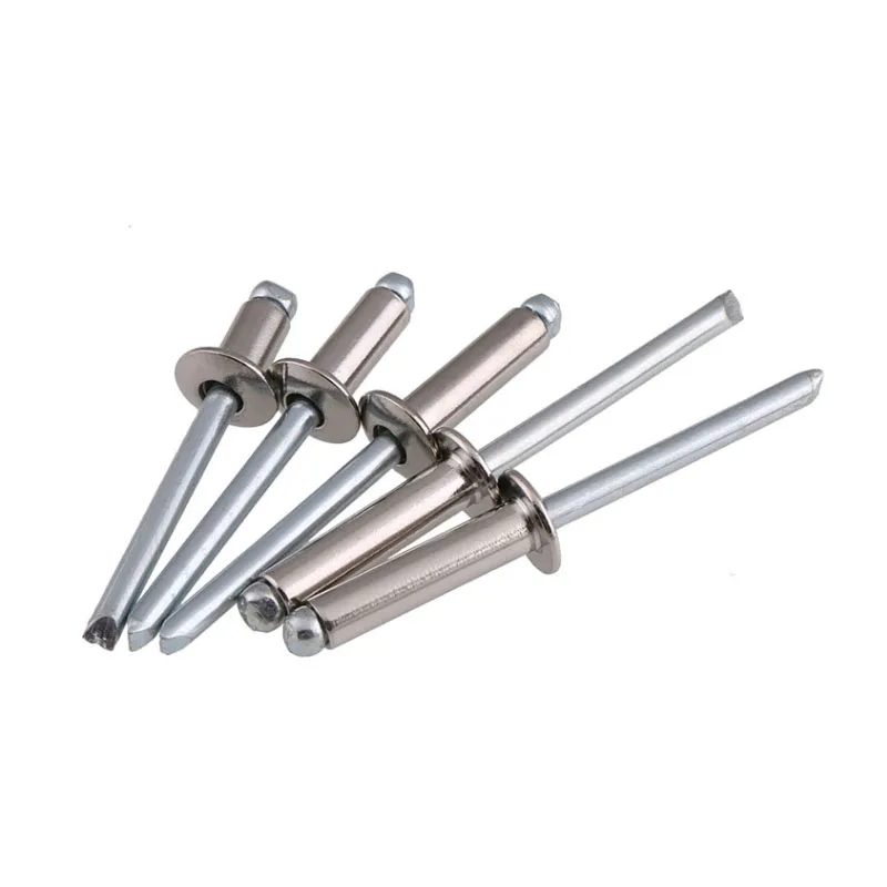 M2.4 M3.2 M4 M5 M6.4 Pop Rivets 304 Stainless Steel Round Dome Head Blind Rivets Steel Shank Mandrel Exhaust Rivets