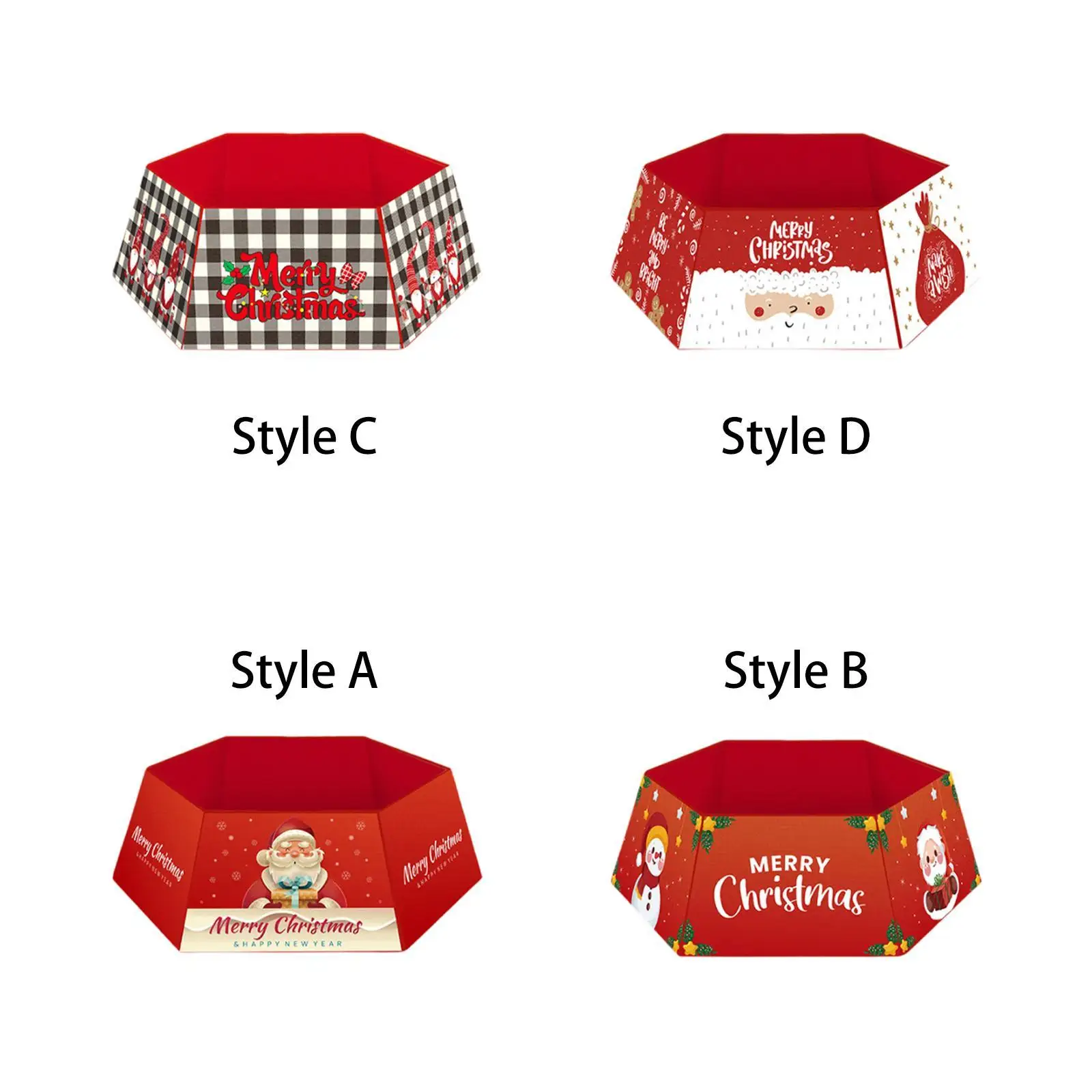 Xmas Tree Decor Hexagonal Base Cover, Christmas Tree Collar for Home and Hotel