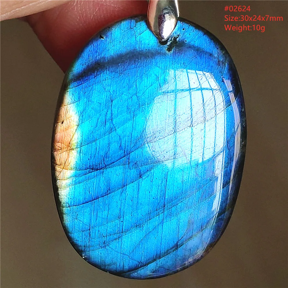 Natural Blue Light Labradorite Pendant Jewelry Water Drop Crystal Flash Labradorite Bead Necklace Women Men AAAAAA