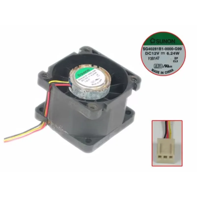 

SUNON SG40281B1-0000-G99 DC 12V 6.24W 40x40x28mm 3-Wire Server Cooling Fan
