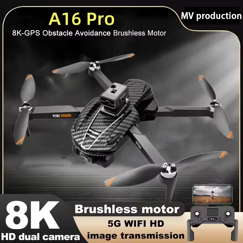 A16 Upgraded 5G GPS Foldab Drone 8K HD Professional High-definition Camera Obstacles Avoidances Aerial Photography Dron Toy Gift