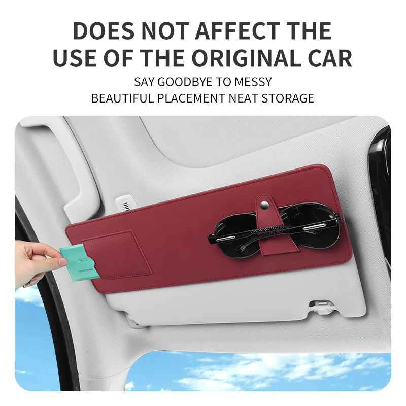 Adjustable Car Sun Visor Extender Double Clip Fixed Sunshade Extension with Eyeglass Storage Slot
