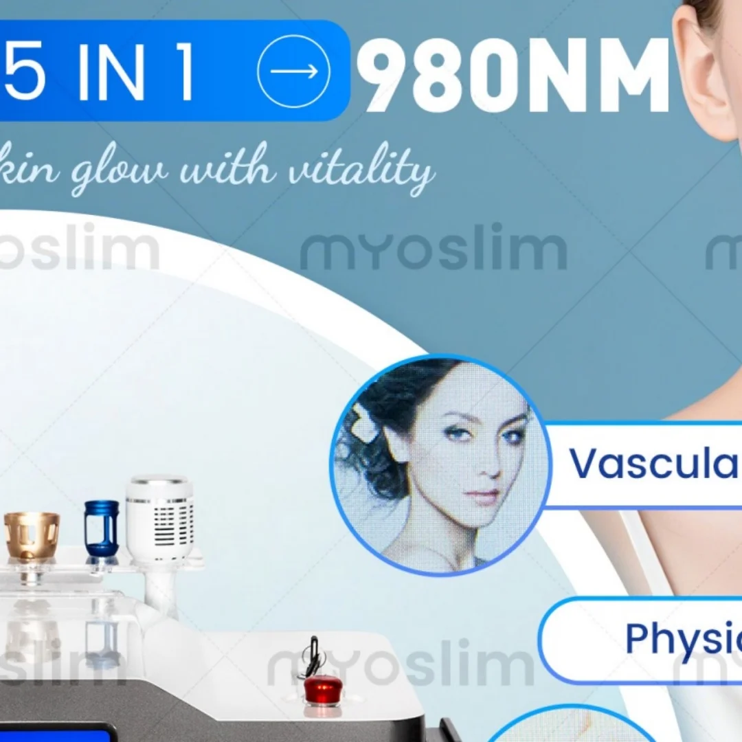 980nm Diode 5 IN 1 Lase Machine Vascular Therapy, Nail Fungus Treatment, Skin Rejuvenation, Spider Vein Removal Salon Beauty