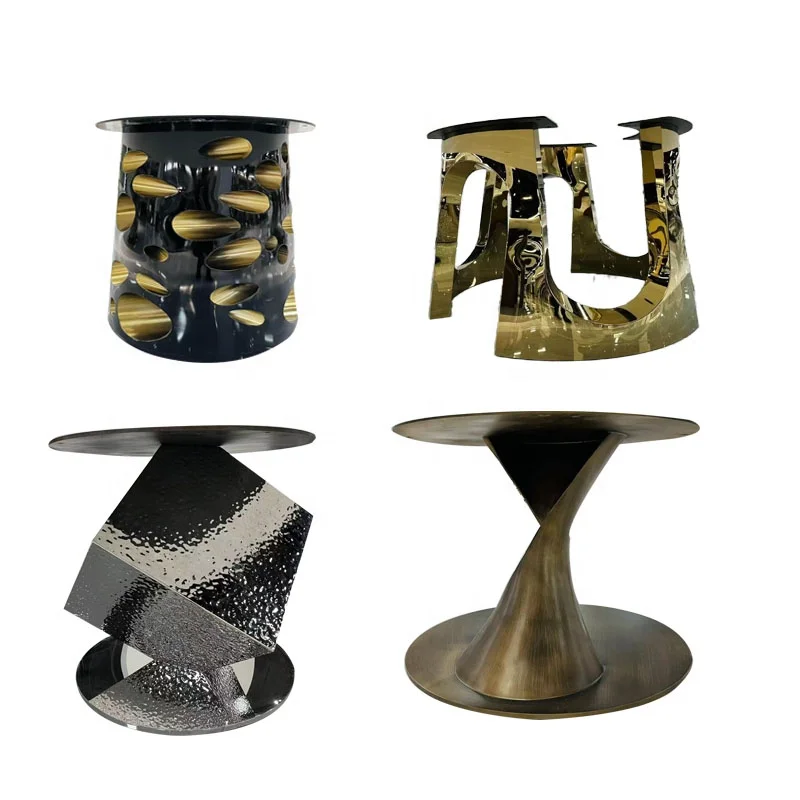 

Luxury new table foot bracket high stainless steel base natural marble hotel