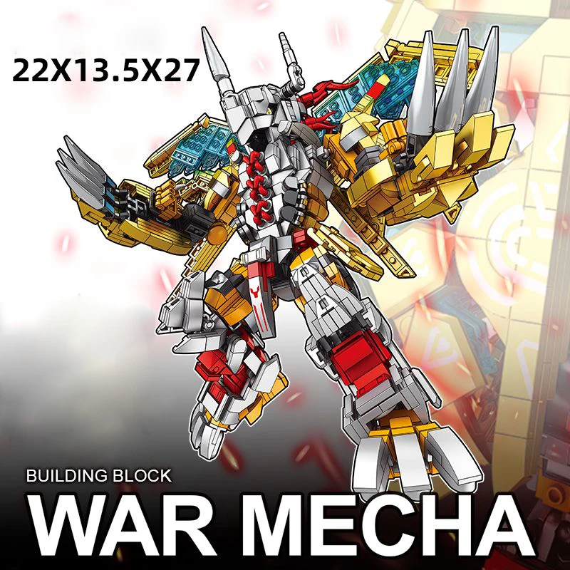 1300PCS Technical Cartoon Digimon Monsters Tyrannosaur Building Blocks  War Mecha Robots Model Bricks Toys For Kids Adult Gift