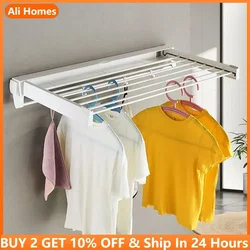 Retractable Clothes Hanger Invisible Wall Mounted Hanger Drying Rack Clothes Rack Folding Wall Extendable Organization Hangers