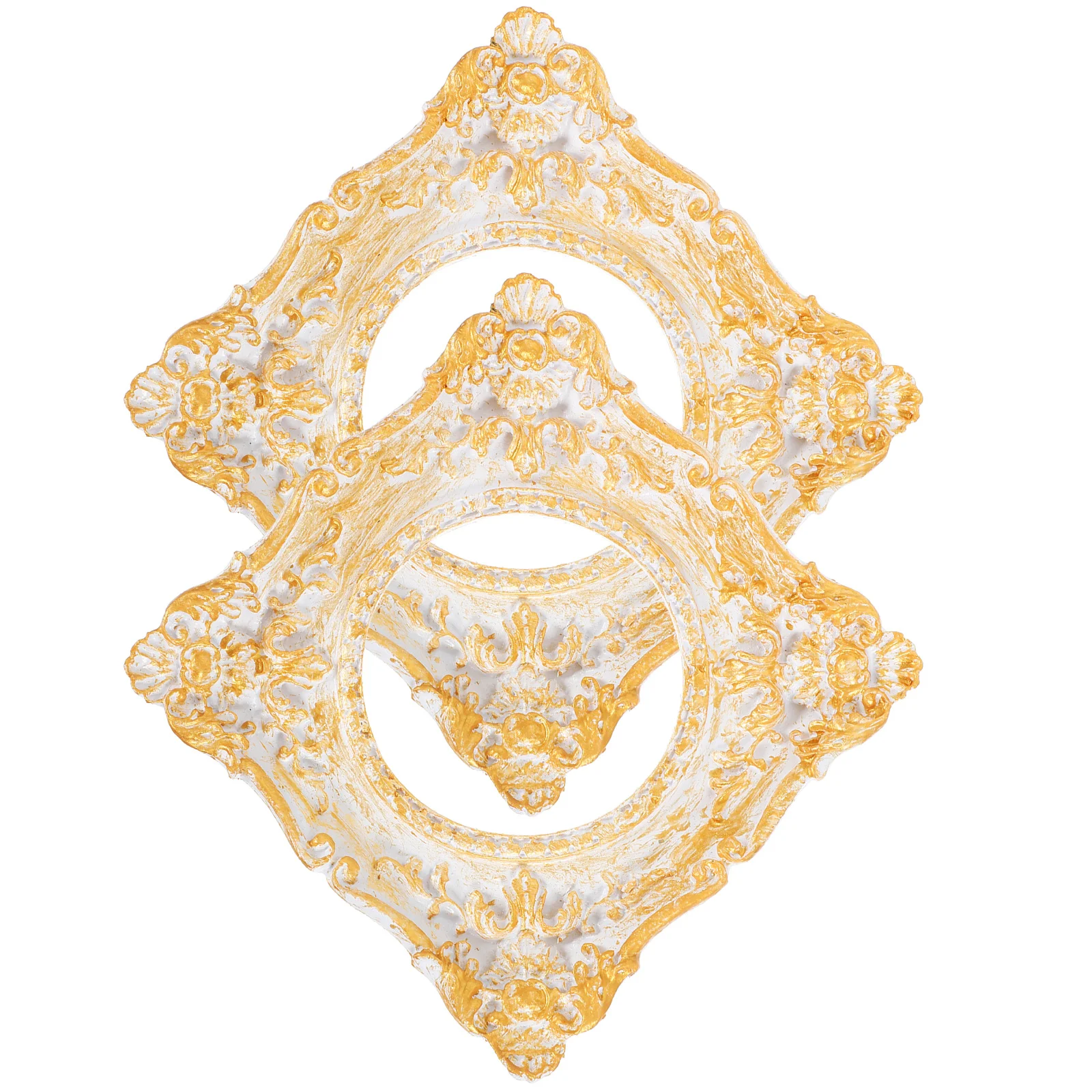 

2Pcs Resin Picture Frames Mini Square Photo Frame Vintage Ornament Decoration for Jewelry Display and Home