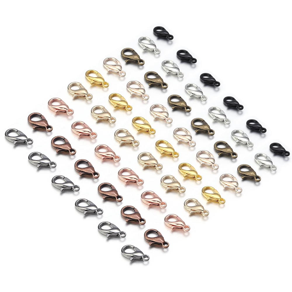 30-50pcs/lot Multisize Zinc Alloy Lobster Clasps Hooks For Jewelry Making End Chain Connectors DIY Bracelet Necklace Accessories