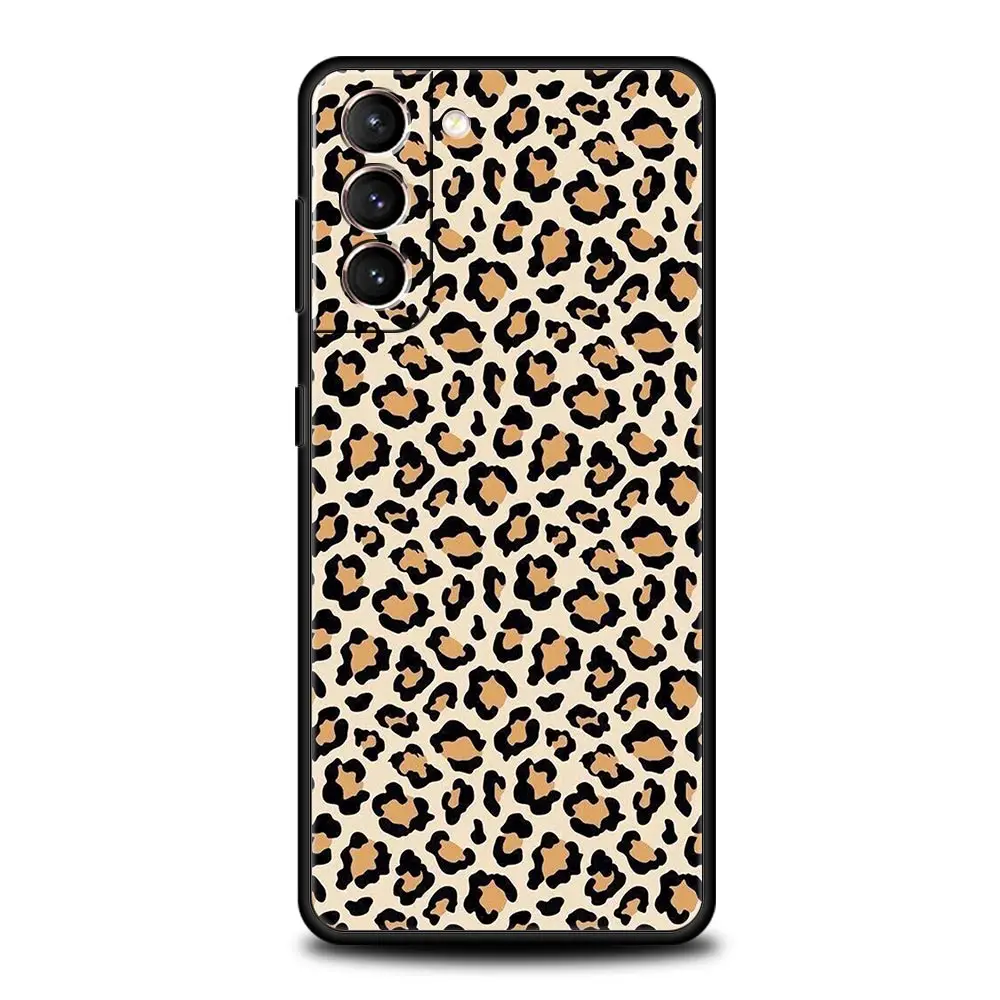 Phone Case For Samsung Galaxy S24 S23 S22 Ultra S20 S21 FE 5G S10 S9 Plus S10E S8 S7 Edge Silicone Cover Leopard Cheetah print