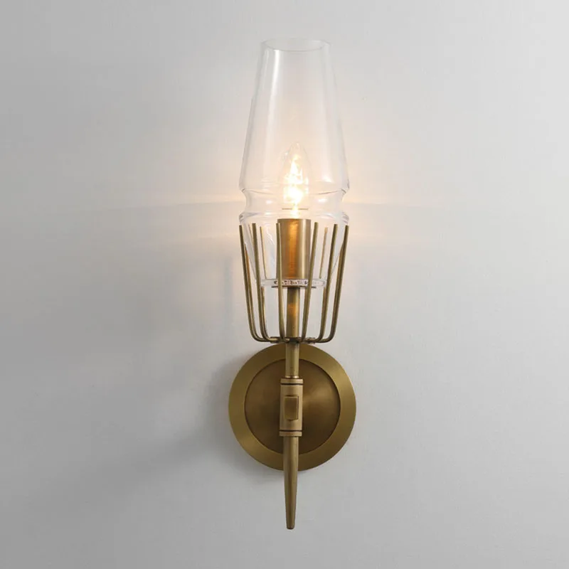 

Nordic Villa led Wall Lamps Indoor Bedroom Wandlamp Industrieel Clear Glass Wall Lights Lampara Home Decoration Lighting