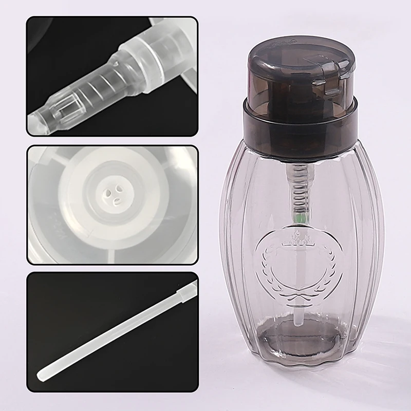 Portable Press Refillable Bottle Liquid Pump Nail Art Cleaner Acetone Remover Dispenser Empty Container Tool Manicure Salon