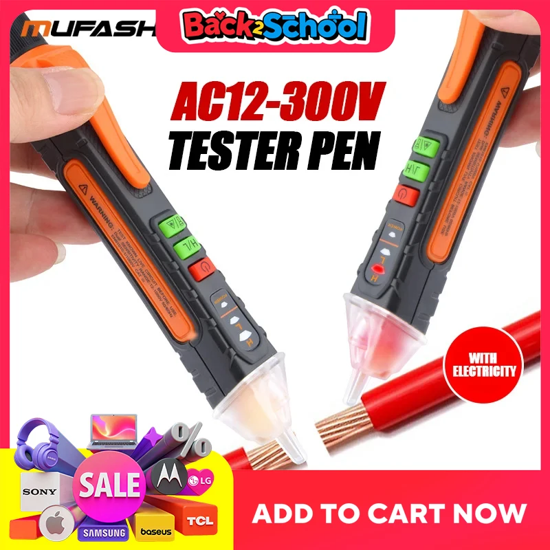 

Non-Contact Voltage Detector Electrical Pen AC Voltage Tester Smart Breakpoint Finder 12-1000V