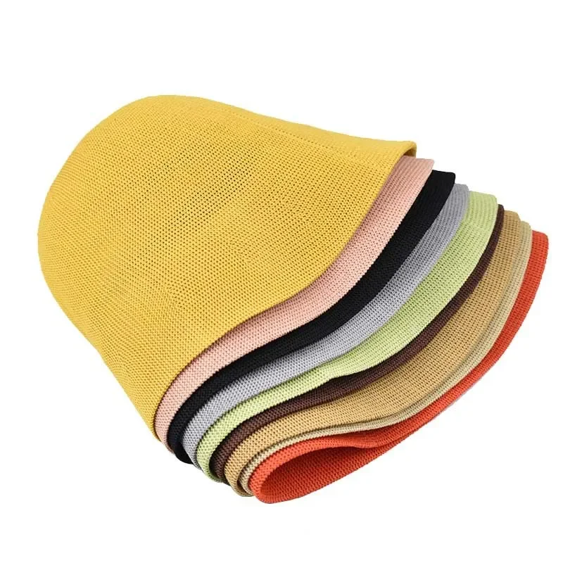 NEW Spring summun Breathable  Linen Knitted Bucket Cap For Women Simple Design  Fashion Fisherman\'s basin hat Accessories