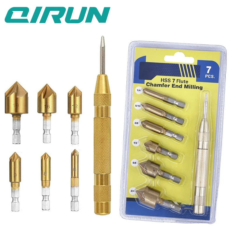 

Шестиугольная ручка, титановое покрытие, пятилезвийный инструмент для снятия фаски, нож для снятия фаски, потайное сверло