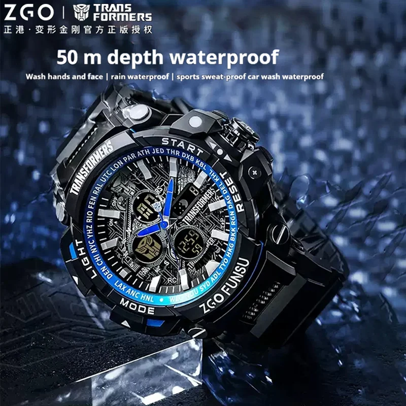 Elektronisch waterdicht horloge Transformers Heren lichtgevend sporthorloge Kinderen Multifunctioneel studentenhorloge Jongen cadeau-accessoires