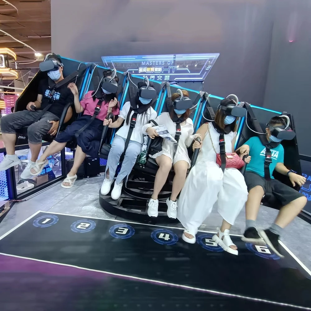 New Arrival X-Space Virtual Reality Amusement Park 9D VR Simulator 6 Player VR Bench Chair Machine