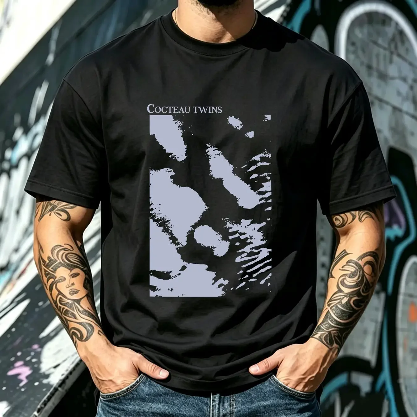 washed T Shirt 1989 Cocteau Twins Blue Bell Knoll basic style short sleeve S 5XL NH3861 vintage Washed Stretched Stylish Unisex