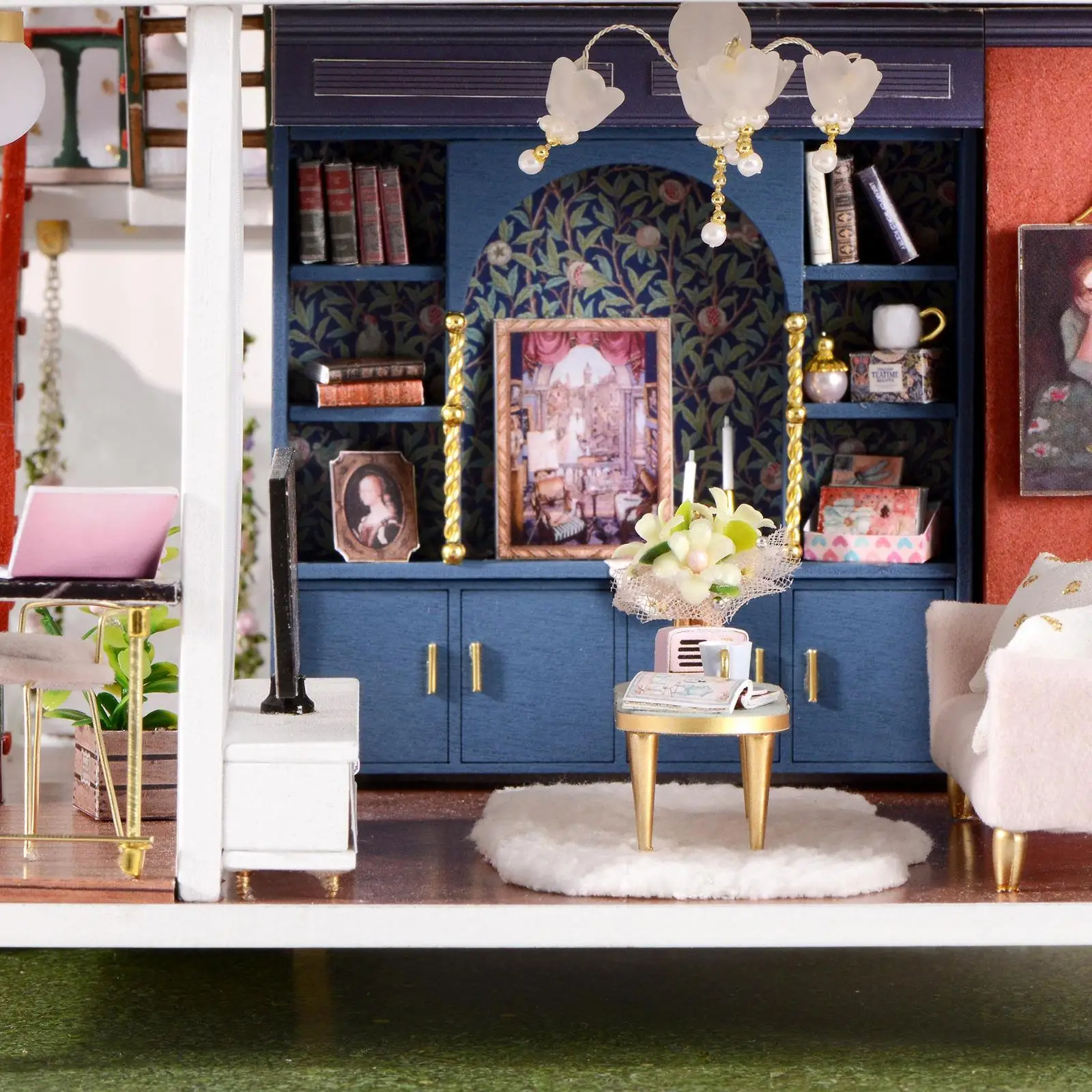 

DIY Miniature Dollhouse Furniture Wood Self Assembled for Girls