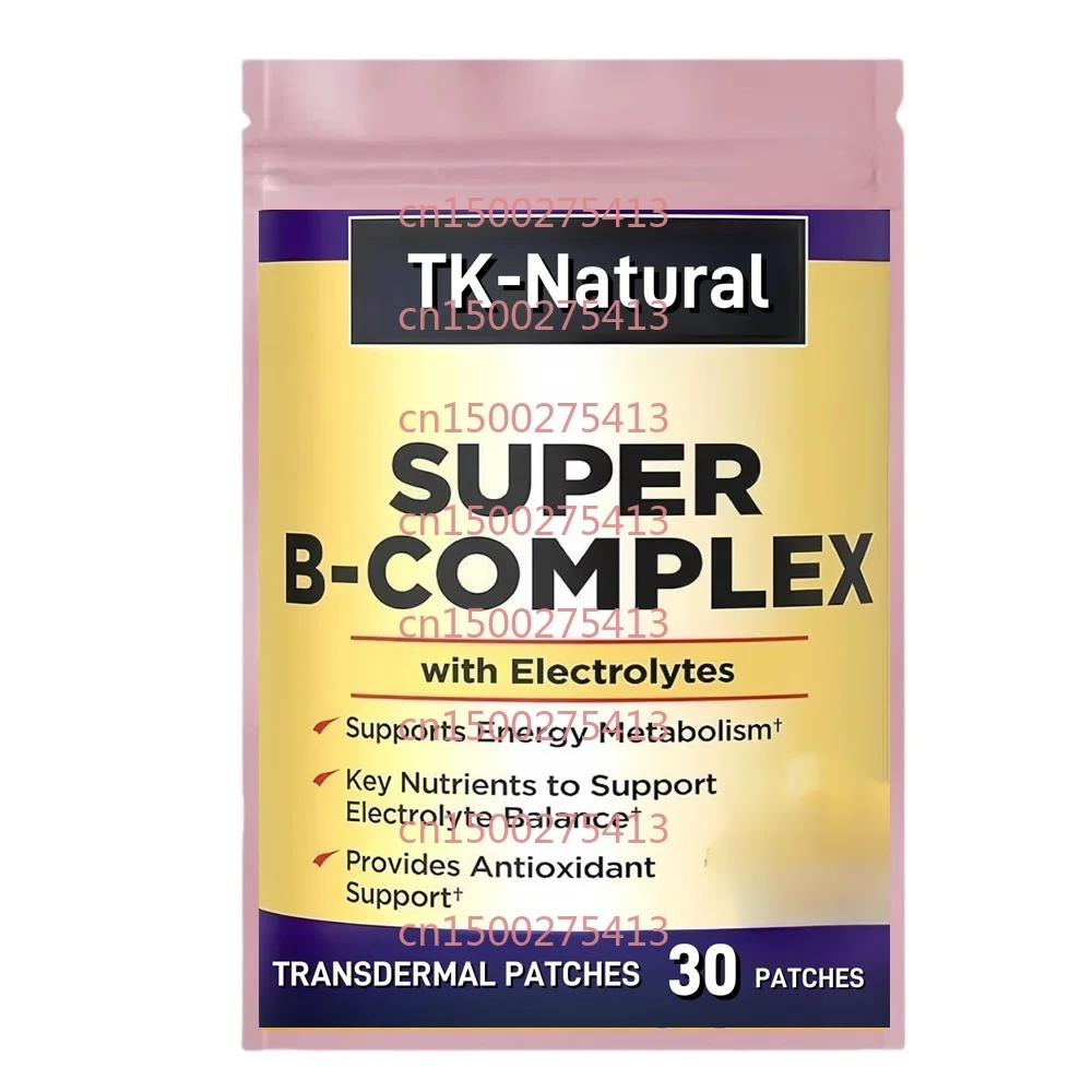 

30-пластыри Super B-Complex Transdermal Patches с электролитами — поддержка энергии, мозга и сердца