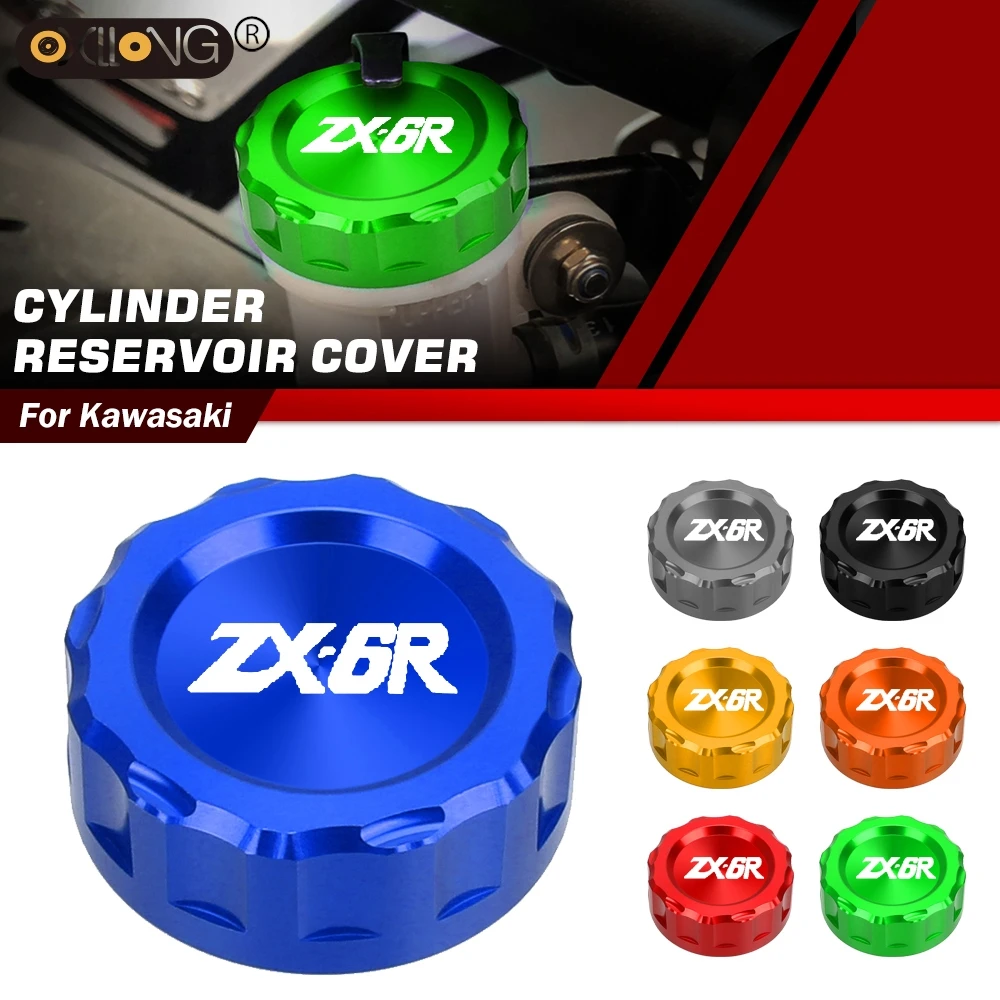 

For Kawasaki Ninja ZX6R ZX 6R 2009 2010 2011 2012 2013 2014 Motorcycle CNC Aluminum Brake Fluid Fuel Reservoir Tank Cap Cover