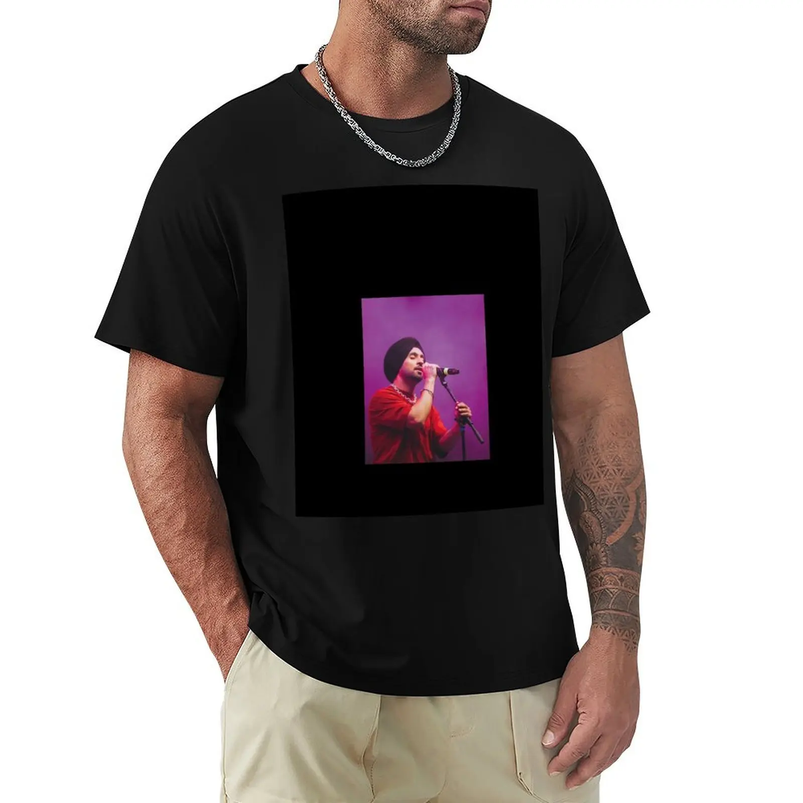 

Diljit dosanjh diljit Sticker T-Shirt Vintage Print Crew Neck Tee