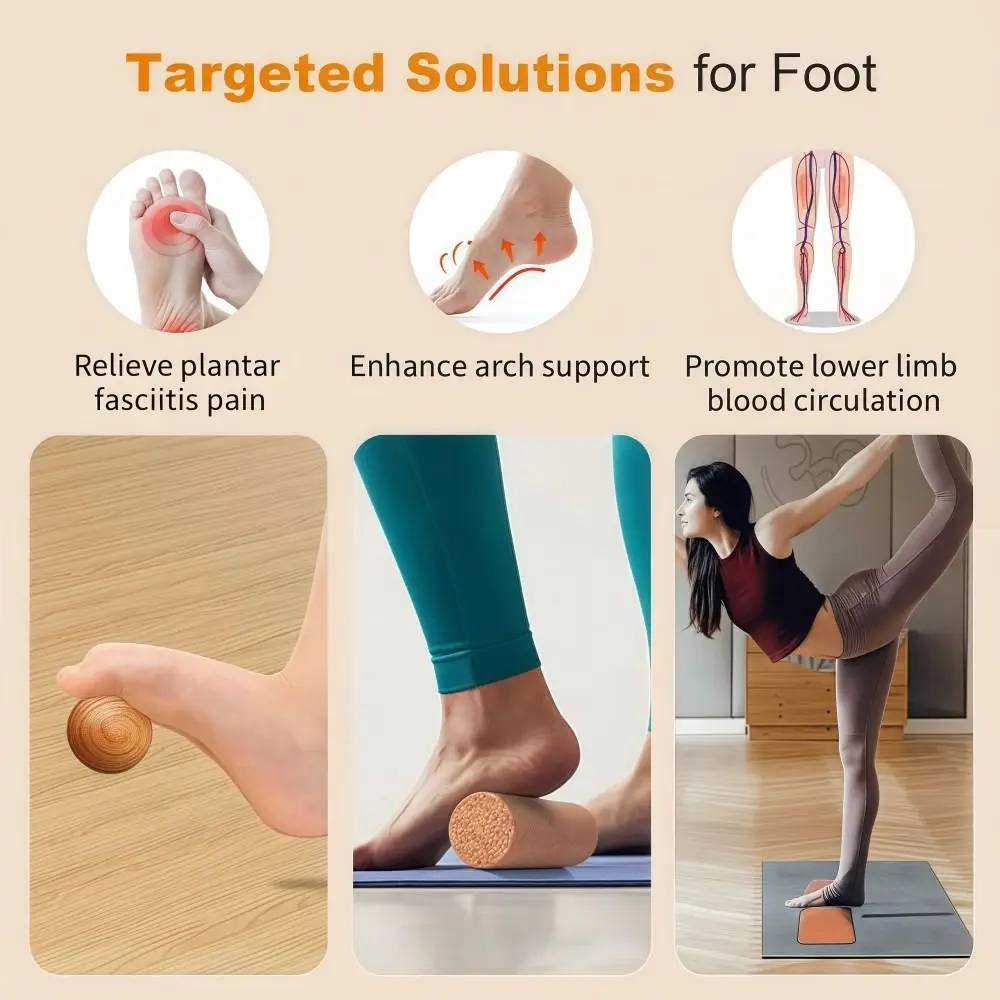 Cork Balance Board Ankle Stability Trainer Enhanced Foot Function Foot Strengthener Semicircle Portable Yoga Massage Column